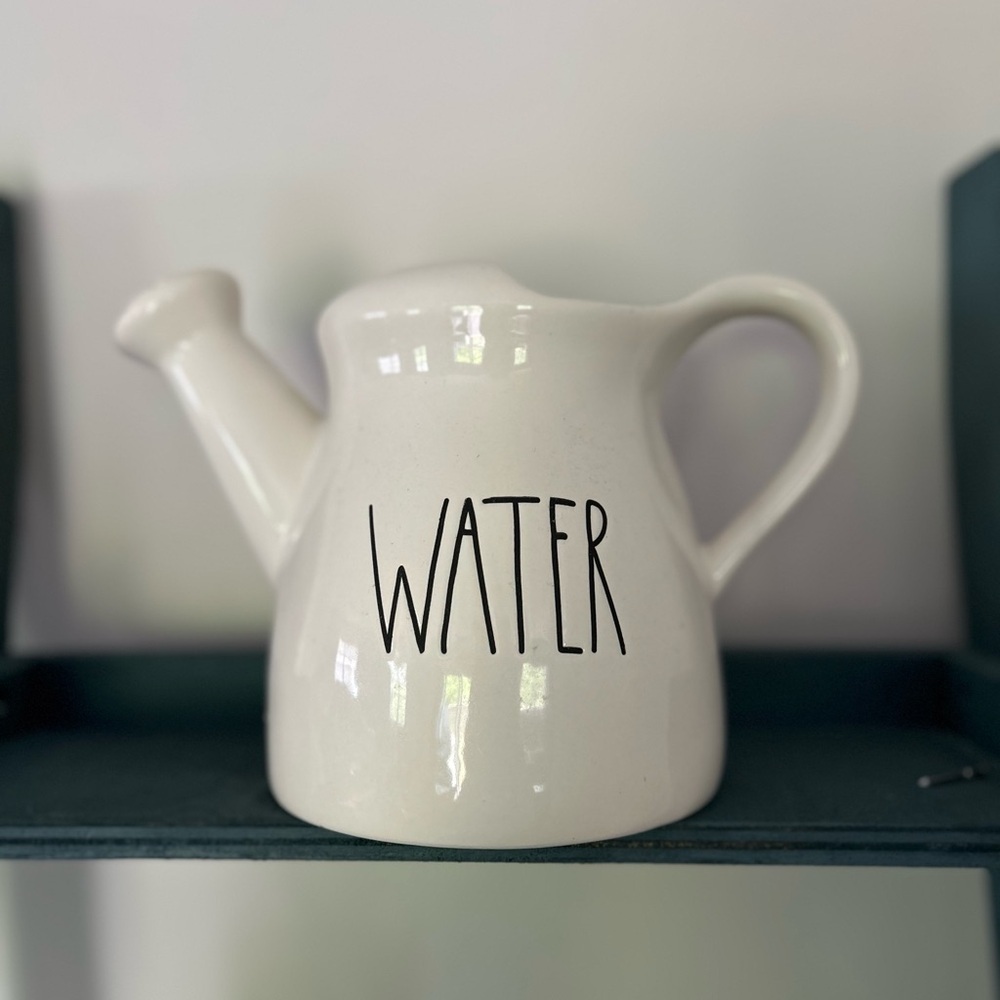 Rae Dunn White Ceramic Water Pitcher Modern Art Design